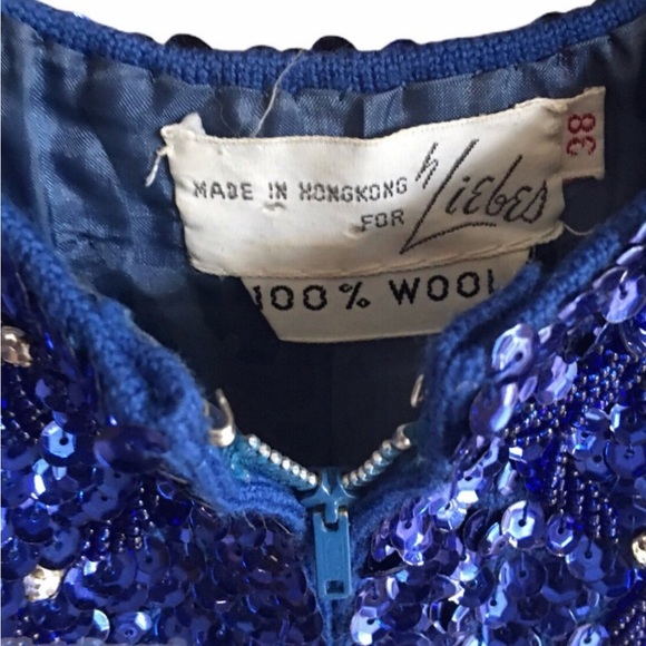 Glamorous Bead And Sequin Blue Sleeveless Top - Picture 6 of 9